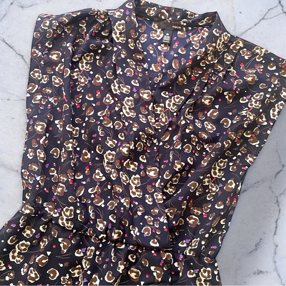 Aqua Abstract Patterned Dress - Picture 2 of 7